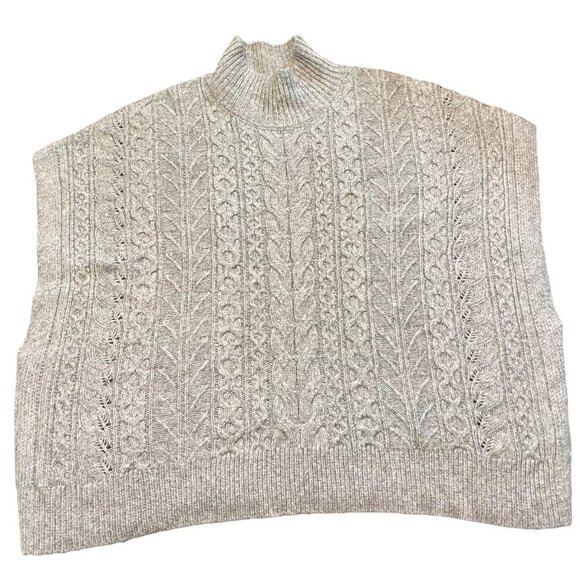 RACHEL ZOE 1X Plus Size Light Gray Cable Knit Soft Oversize Sleeveless Sweater - Picture 1 of 13